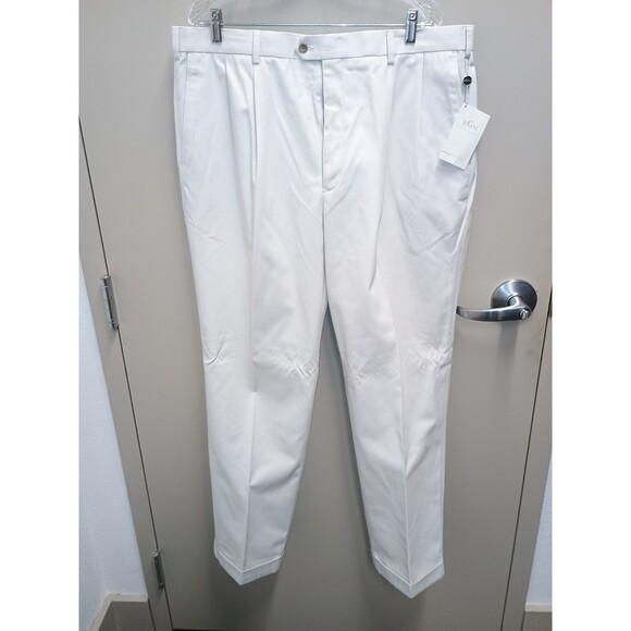 RGM Light Khaki Casual Pants Mens 40x32 Pleatetd Front Cuffed Hem NWT - Picture 2 of 12